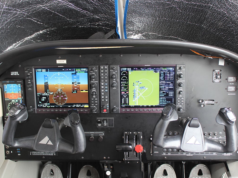 Inside cockpit view of N787TK